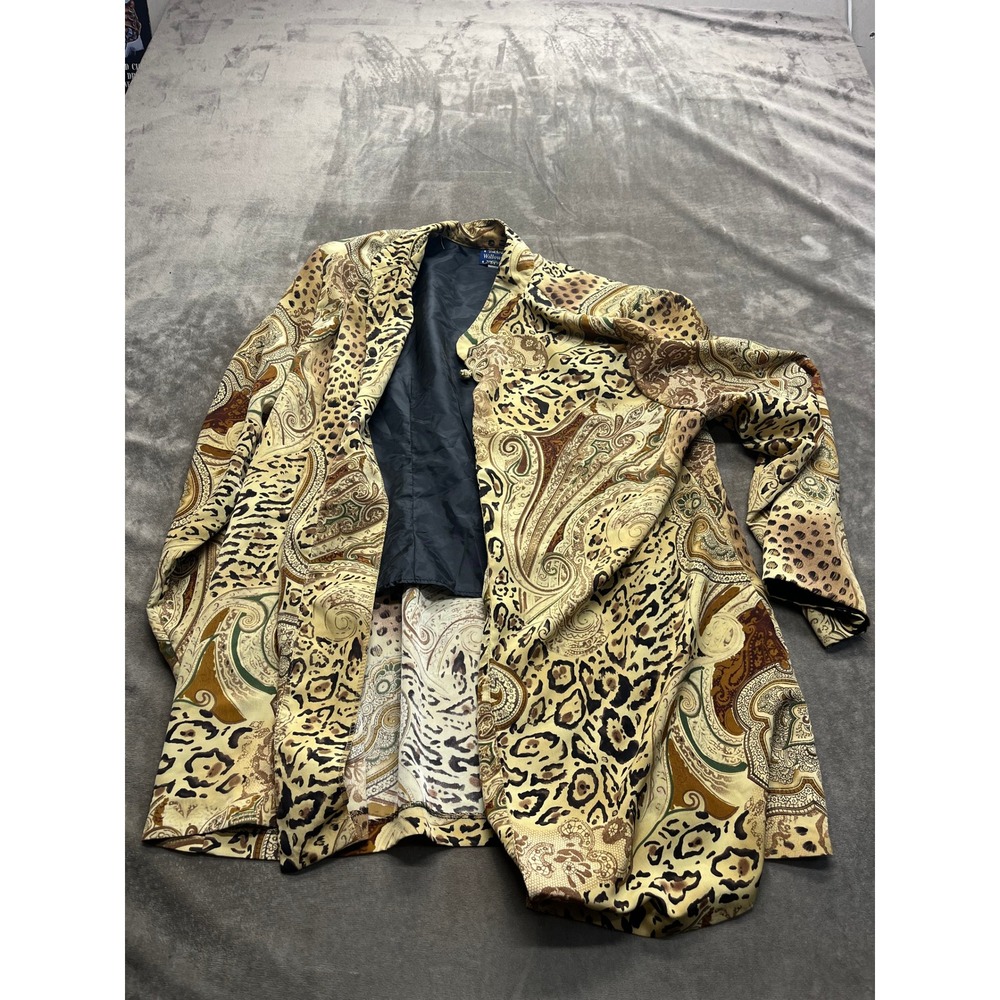 Willow Ridge Womens 18P Leopard Paisley Mixed Print Open Front Topper Jacket